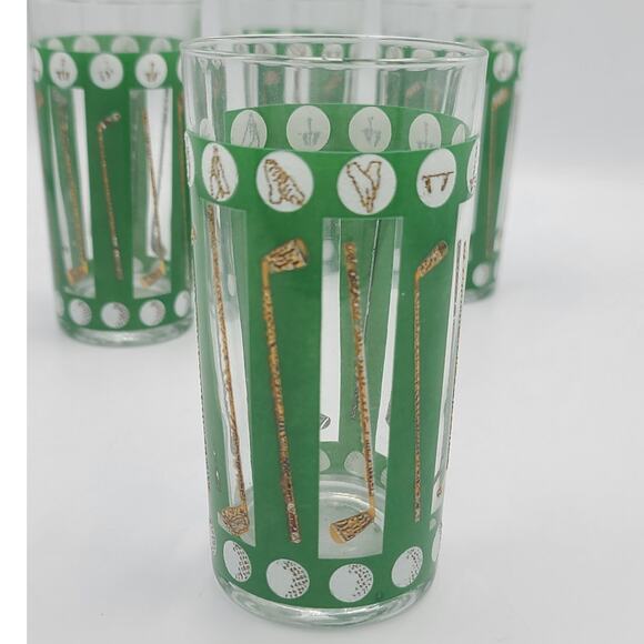 Vintage Georges Briard Golf Theme Highball Glasses Set 0f 4 #2 - Picture 2 of 7